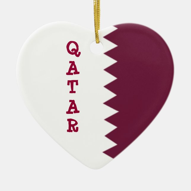 Adorno De Cerámica Bandera de Qatar (Frente)