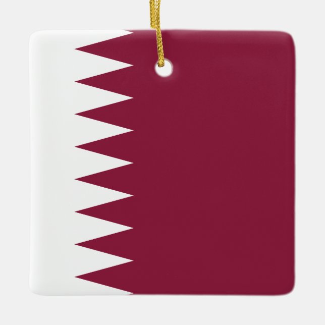 Adorno De Cerámica Bandera de Qatar (Anverso)
