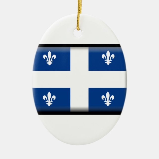 Adorno De Cerámica Bandera de Quebec (Canadá) (Frente)
