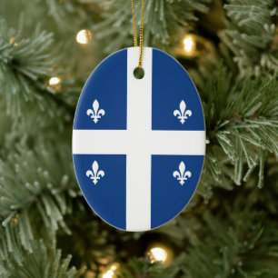 Adorno De Cerámica Bandera de Quebec, Canadá