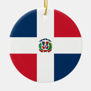 Adorno De Cerámica Bandera de República Dominicana