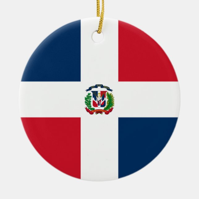 Adorno De Cerámica Bandera de República Dominicana (Frente)
