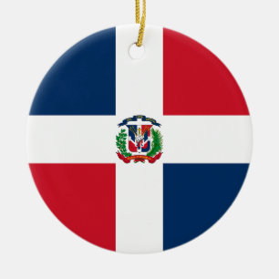 Adorno De Cerámica Bandera de República Dominicana