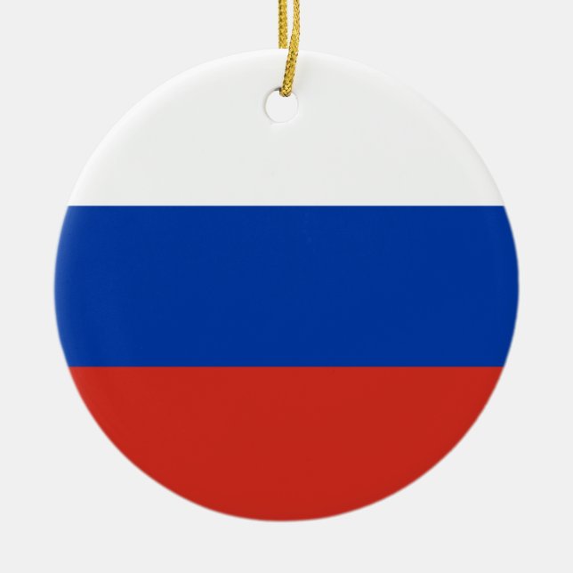 Adorno De Cerámica Bandera de Rusia (Frente)