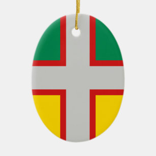 Adorno De Cerámica Bandera de Saguenay-Lac-Saint-Jean (QUÉBEC)