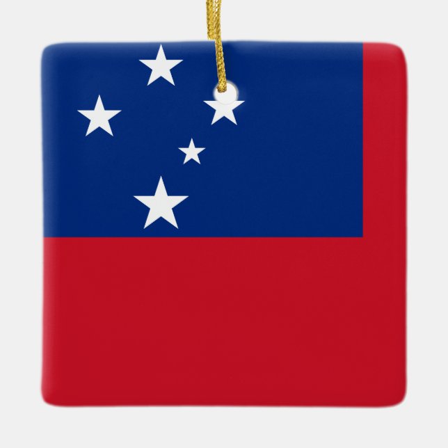 Adorno De Cerámica Bandera de Samoa (Anverso)
