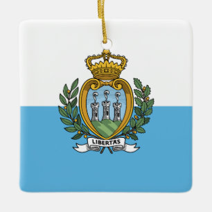 Adorno De Cerámica Bandera de San Marino