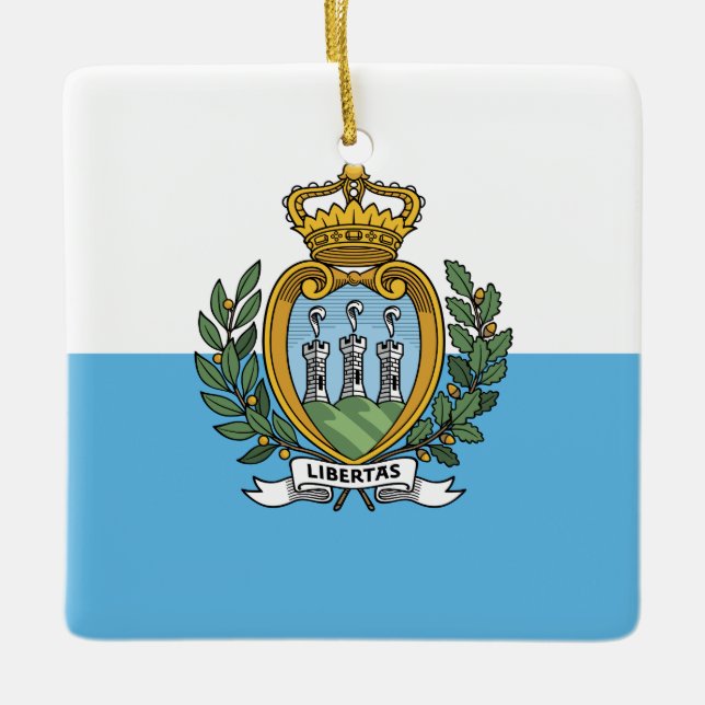 Adorno De Cerámica Bandera de San Marino (Anverso)