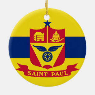 Adorno De Cerámica Bandera de San Pablo (Minnesota)