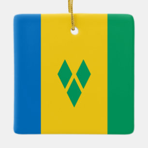 Adorno De Cerámica Bandera de San Vicente y las Granadinas