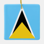Adorno De Cerámica Bandera de Santa Lucía<br><div class="desc">Productos de bandera mundial de personalizable - Por favor,  no dude en añadir su propio texto.</div>