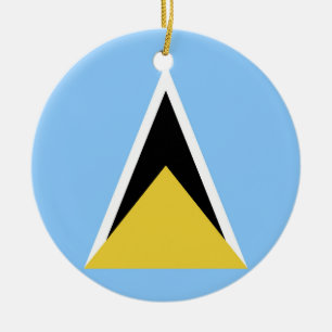 Adorno De Cerámica Bandera de Santa Lucía