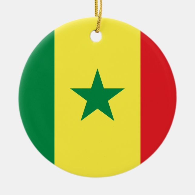 Adorno De Cerámica Bandera de Senegal (Frente)