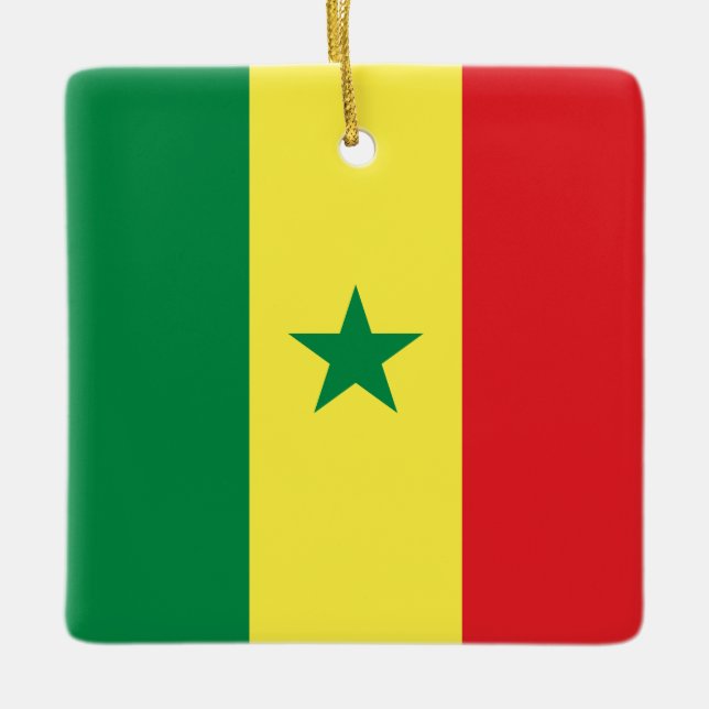 Adorno De Cerámica Bandera de Senegal (senegalés) (Anverso)