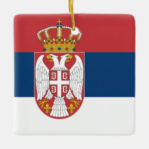 Adorno De Cerámica Bandera de Serbia (serbia)