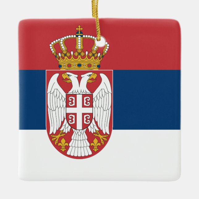 Adorno De Cerámica Bandera de Serbia (serbia) (Anverso)