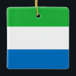 Adorno De Cerámica Bandera de Sierra Leona<br><div class="desc">Productos de bandera mundial de personalizable - Por favor,  no dude en añadir su propio texto.</div>