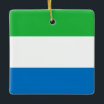 Adorno De Cerámica Bandera de Sierra Leona<br><div class="desc">Productos de bandera mundial de personalizable - Por favor,  no dude en añadir su propio texto.</div>