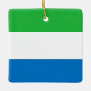 Adorno De Cerámica Bandera de Sierra Leona