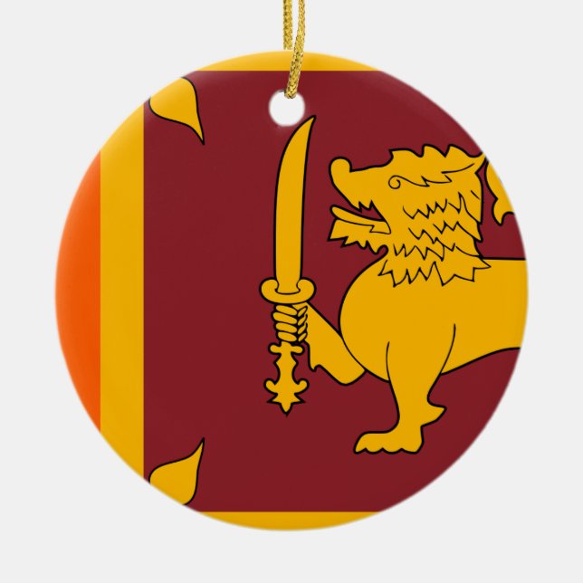 Adorno De Cerámica Bandera de Sri Lanka (Frente)