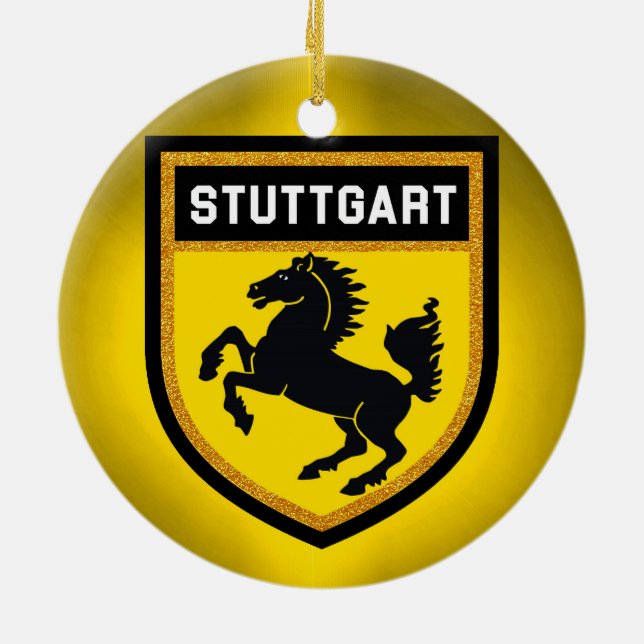 Adorno De Cerámica Bandera de Stuttgart (Atrás)