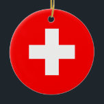 Adorno De Cerámica Bandera de Suiza<br><div class="desc">Bandera de Suiza</div>