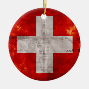 Adorno De Cerámica Bandera de Suiza