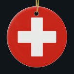Adorno De Cerámica Bandera de Suiza<br><div class="desc">Bandera de Suiza</div>