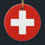 Adorno De Cerámica Bandera de Suiza<br><div class="desc">Bandera de Suiza</div>