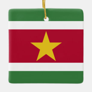 Adorno De Cerámica Bandera de Surinam