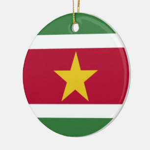 Adorno De Cerámica Bandera de Surinam