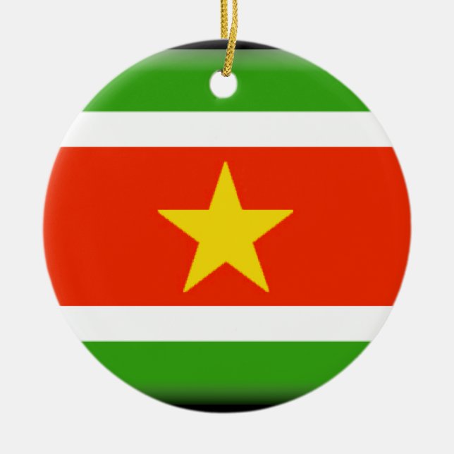 Adorno De Cerámica Bandera de Suriname (Frente)