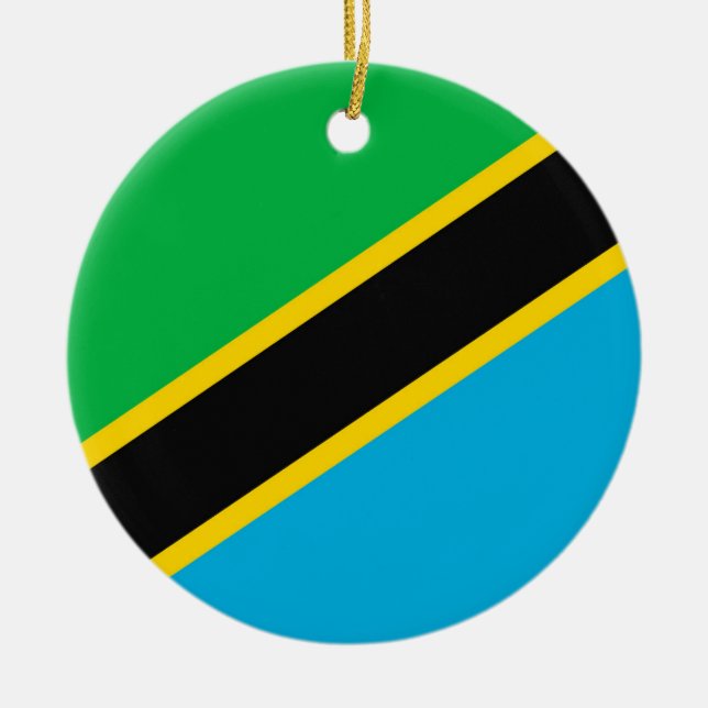 Adorno De Cerámica Bandera de Tanzania (Frente)