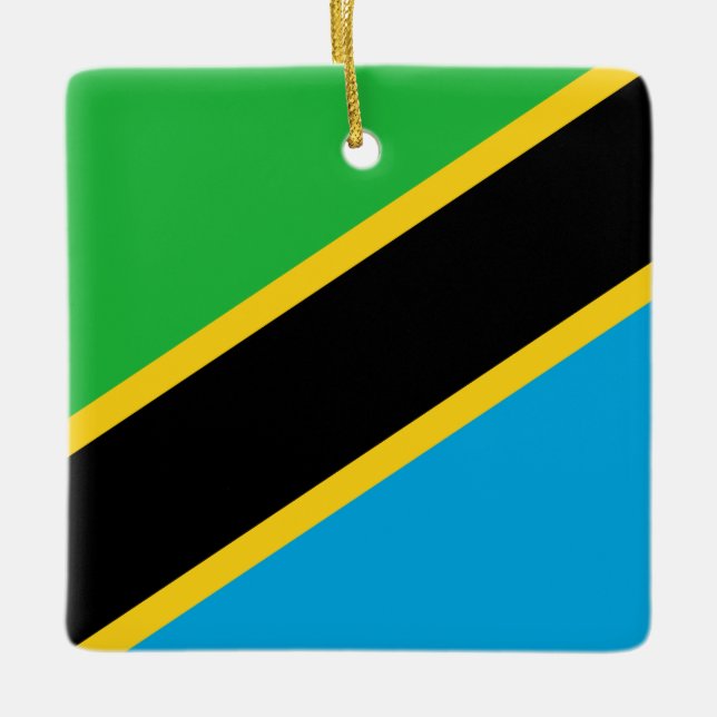 Adorno De Cerámica Bandera de Tanzania (Anverso)