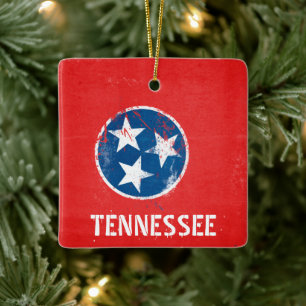 Adorno De Cerámica Bandera de Tennessee con problemas