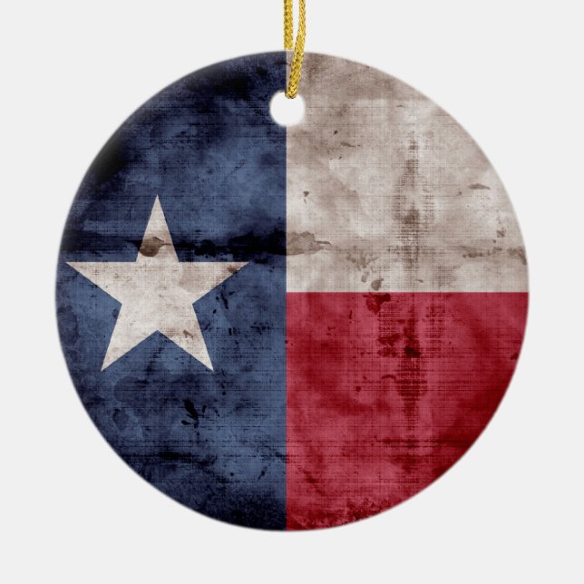 Adorno De Cerámica Bandera de Texas antigua (Frente)