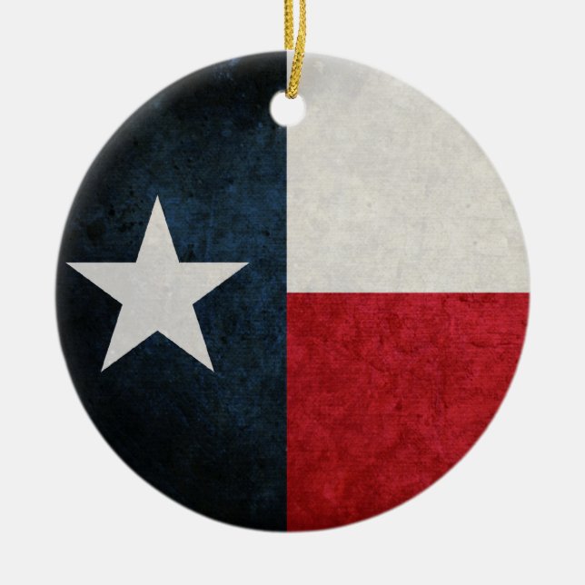 Adorno De Cerámica Bandera de Texas; Texan; (Frente)