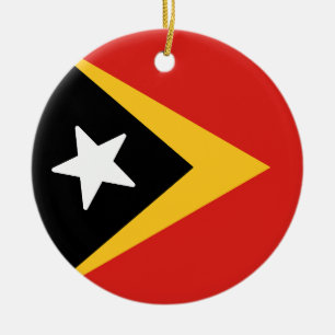 Adorno De Cerámica Bandera de Timor Oriental