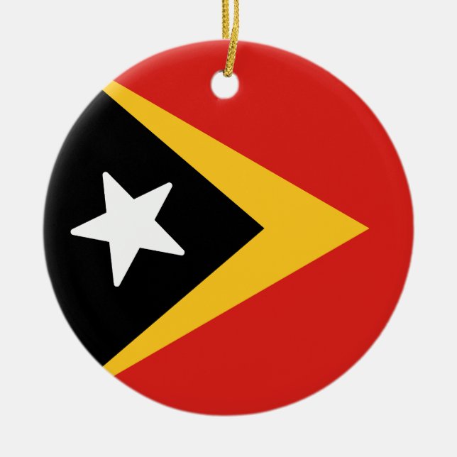 Adorno De Cerámica Bandera de Timor Oriental (Frente)
