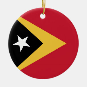 Adorno De Cerámica Bandera de Timor Oriental