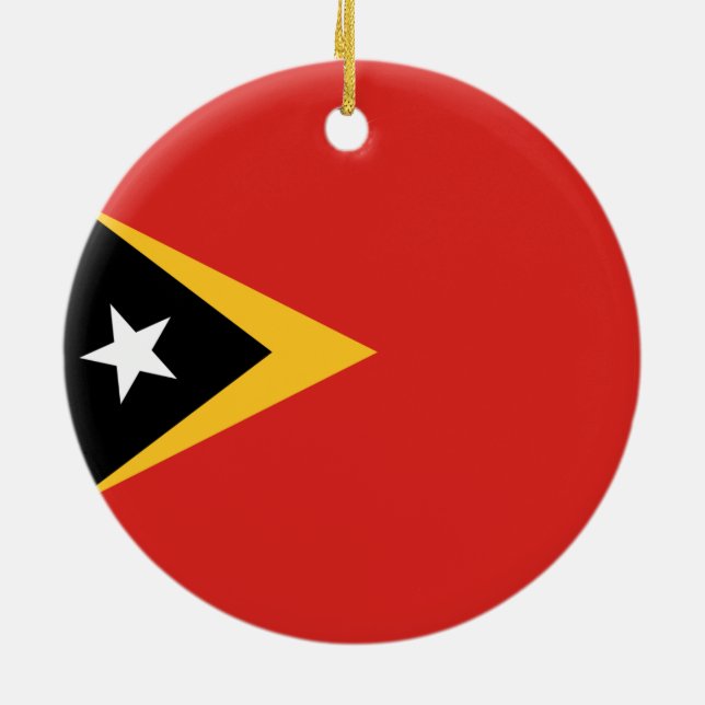 Adorno De Cerámica Bandera de Timor Oriental (Atrás)