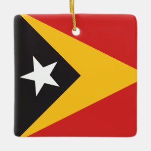 Adorno De Cerámica Bandera de Timor Oriental