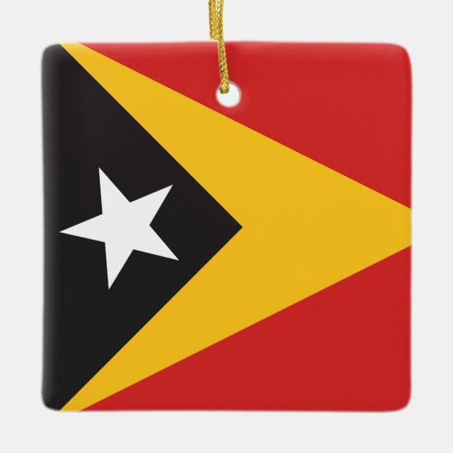 Adorno De Cerámica Bandera de Timor Oriental (Anverso)