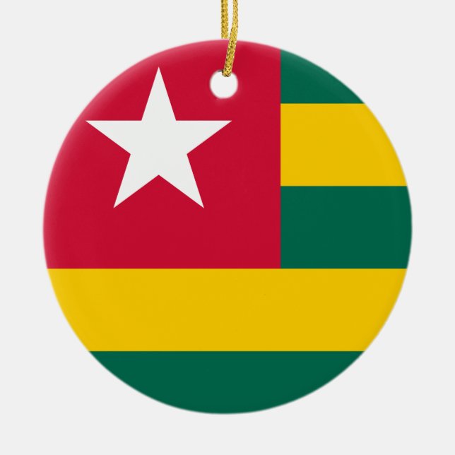 Adorno De Cerámica Bandera de Togo (Frente)
