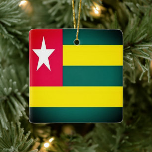 Adorno De Cerámica Bandera de TOGO zTG001, África,