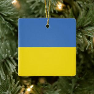 Adorno De Cerámica Bandera de Ucrania, ucraniano Slava Ukraini Слава 