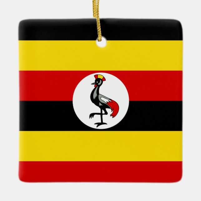Adorno De Cerámica Bandera de Uganda (Anverso)