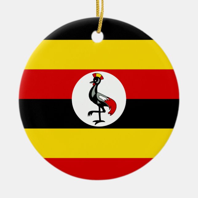 Adorno De Cerámica Bandera de Uganda (Frente)