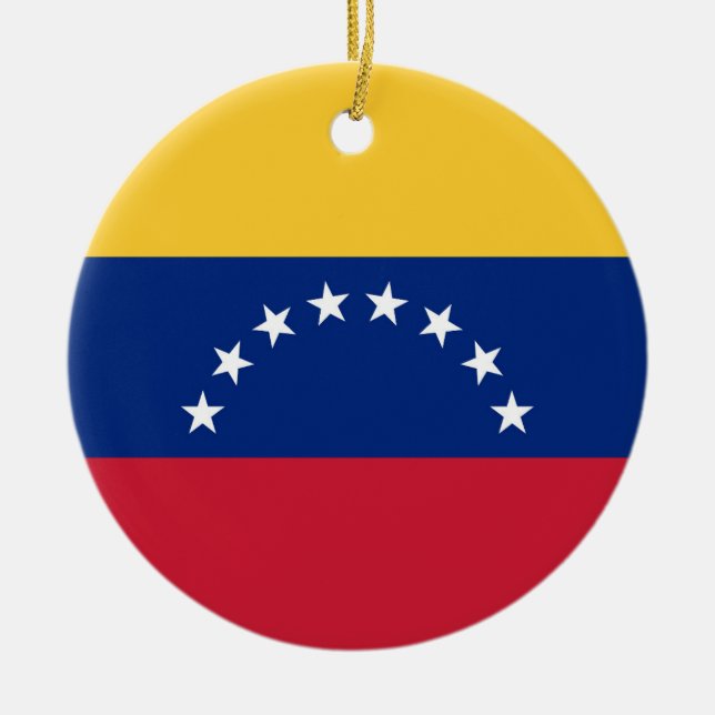 Adorno De Cerámica Bandera de Venezuela (Frente)
