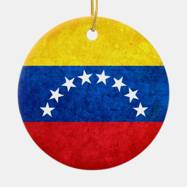 Adorno De Cerámica Bandera de Venezuela (Frente)